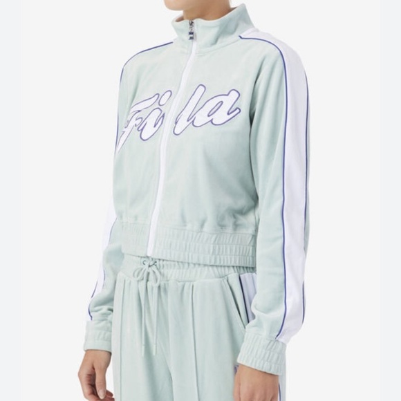 Fila Valery Velour Jacket Mint Green Track Jacket size S​ - Picture 1 of 3